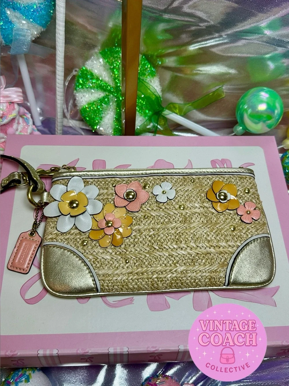 Woven wristlets coach
